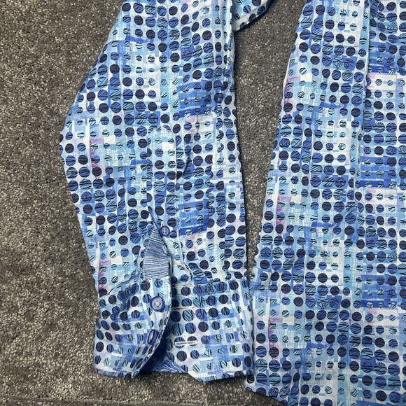 Robert Graham Shirt 2XL Blue Abstract Geometric Polka Colorful Rave Flip Cuff - Picture 7 of 16